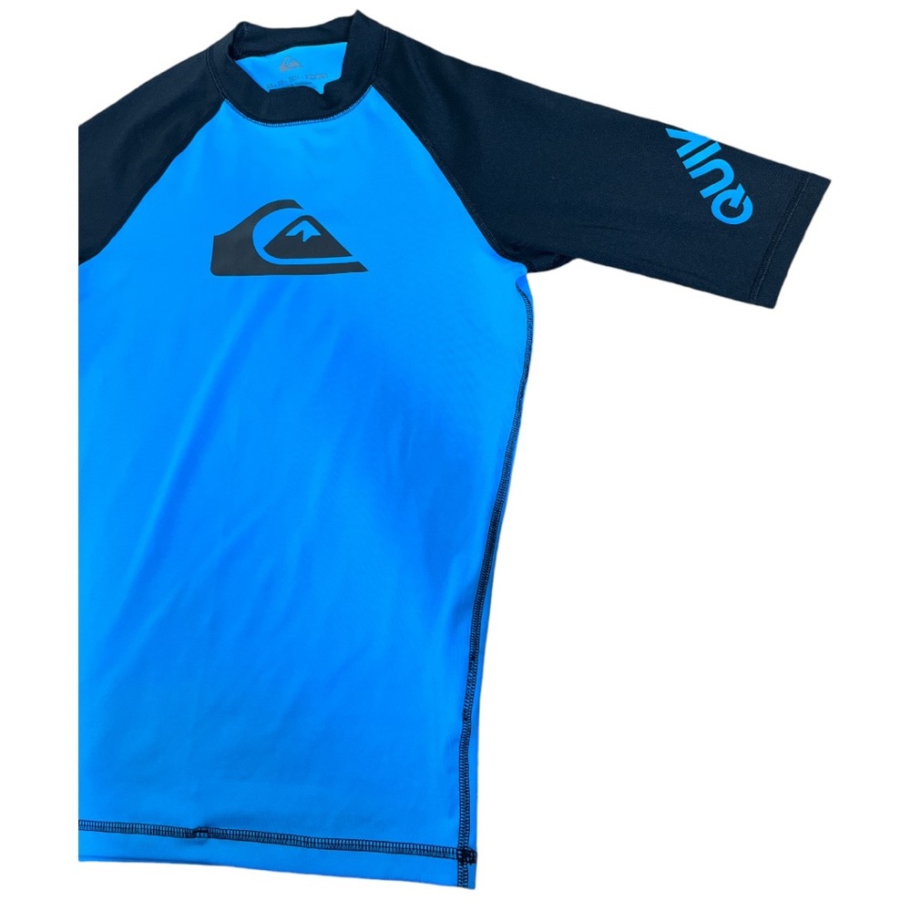 QUIKSILVER Gorpcore Athleisure All Time Rash Guard Cap Sleeves Blue Mens XS - Picture 6 of 13